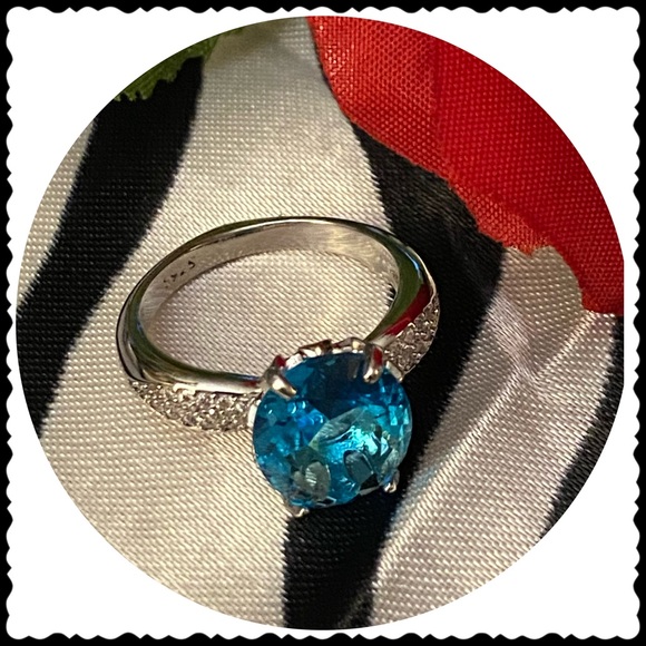 ❤️ Blue Sapphire 925 Silver Ring Size 7 - Picture 2 of 6